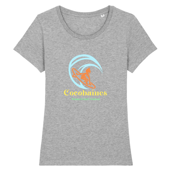 T-shirt femme coton bio Women's surf festival Gris