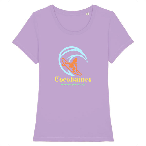 T-shirt femme coton bio Women's surf festival Lavande
