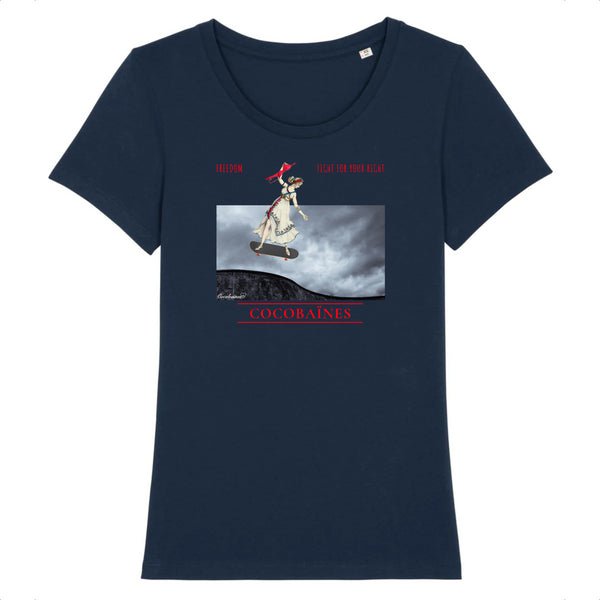 T-shirt femme coton bio Fight Marine