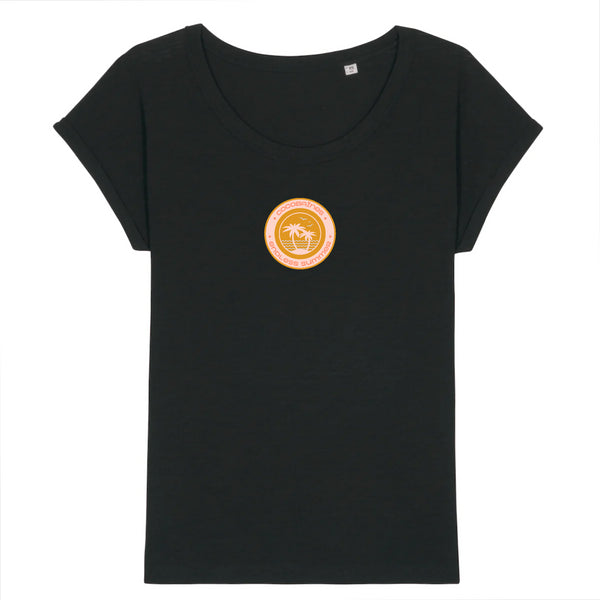 T-shirt femme coton bio jersey flammé Endless summer Noir