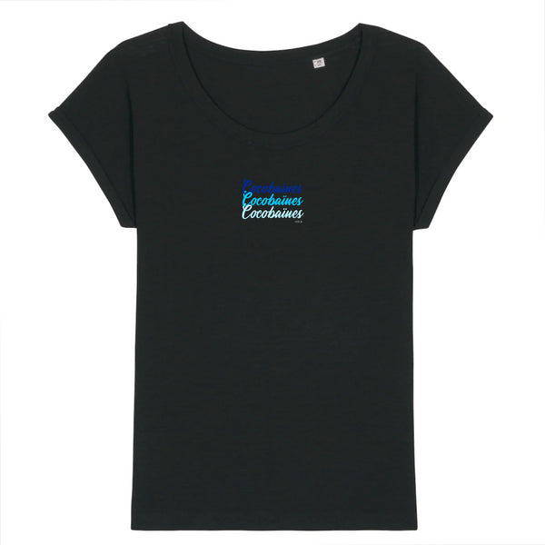 T-shirt femme coton bio jersey flammé coco Marine Noir