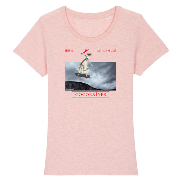 T-shirt femme coton bio Fight Rose