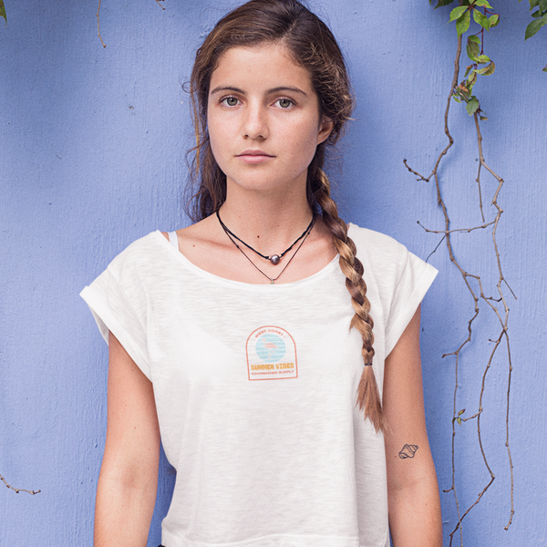 T-shirt femme coton bio jersey flammé Summer vibes