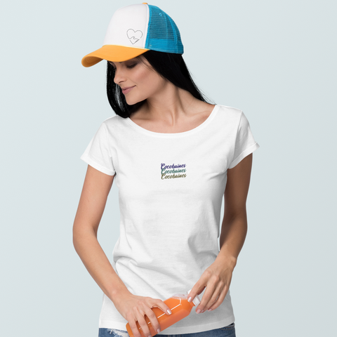 T-shirt femme coton bio jersey flammé coco  Deep sea 