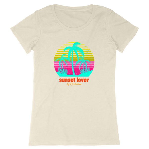 T-shirt femme coton bio sunset lover naturel
